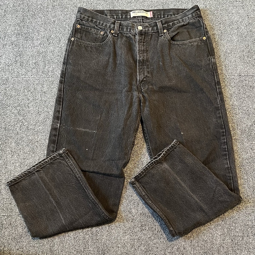 LEVI'S 550 RELAXED FIT DARK WASH DENIM BLACK JEANS MEN'S SIZE 36X30